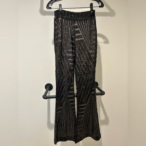 BLACK SEQUINS PANTS - SIZE SMALL